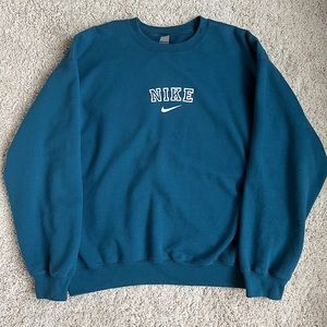 teal nike crewneck